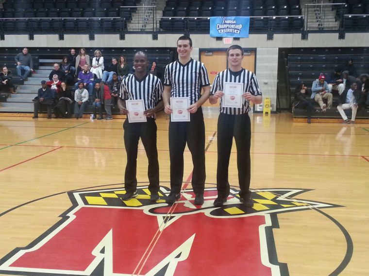 The top three officials of the tournament including Tarleton graduate student Daniel Shafer.