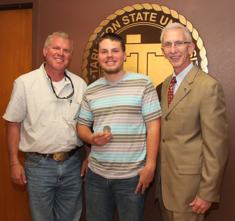Reese Nicholson became the first student to be presented with the Presidents Core Values Coin on Feb. 18.