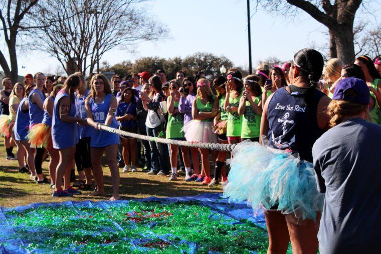 While playing Tug of War on a bright blue tarp covered in lime greed jell-o, Tarleton State University’s Delta Zeta sorority raised over $2,000 for The Painted Turtle Camp, a summer camp for terminally ill children.