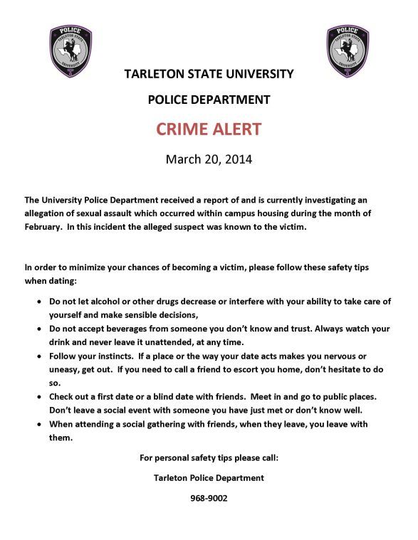 The+crime+alert+bulletin+provided+by+the+University+Police+Department