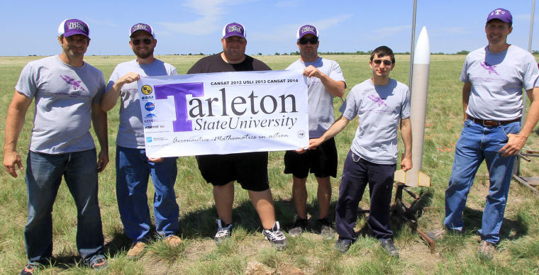 Members of the Tarleton Aeronautical Team (from left) Steve Merwin, Todd Byers, Dustin Neighbors, Cody Zipp, Randy Humphrey and faculty advisor Dr. Bo Brawner.