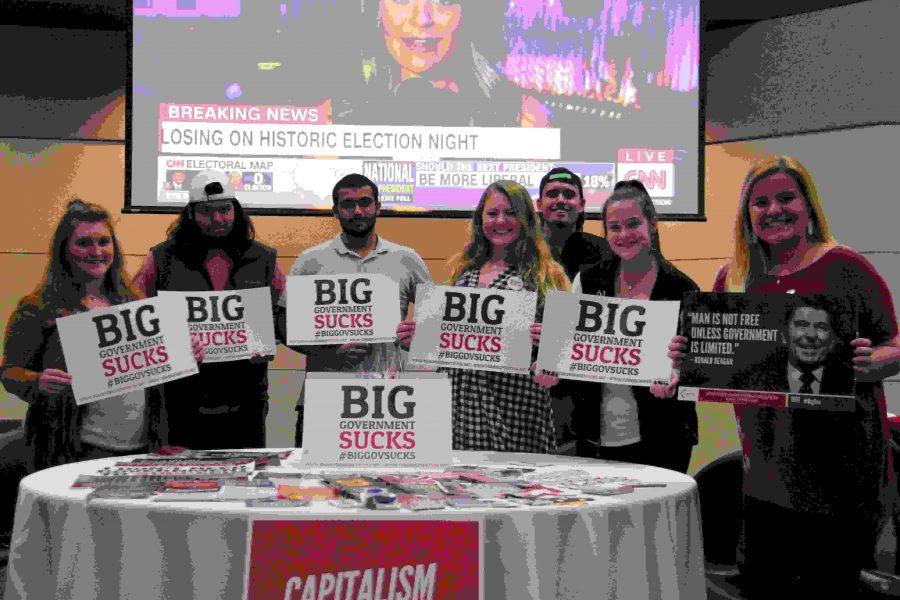 Turning Point USA group at the election watch party. Emily Mitchell JTAC News