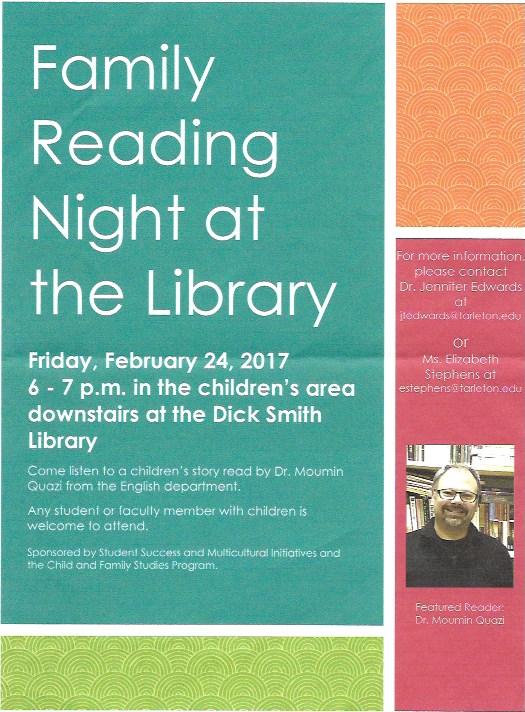 SSMI to host Family Reading Night