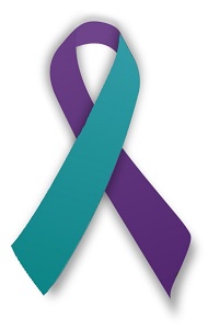 Domestic violence and Sexual violence purple and teal ribbon