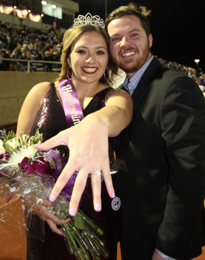Kayla Lucio shows off engagement ring right after her fiancé, Wacey Horton proposed.