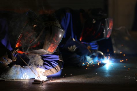 The welding photo that got Lauren Gajdica fifth place which was placed in a gallery in New York City.