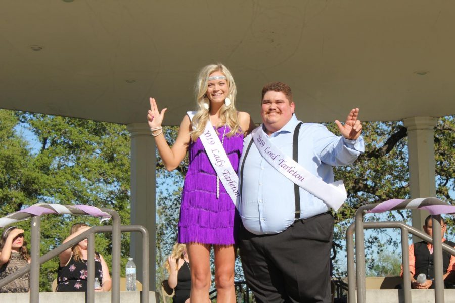 Dalton Lopez and Hannah McManus are crowned Lord and Lady Tarleton at the 2019 Founder’s week festivities during the May Fete celebration. 