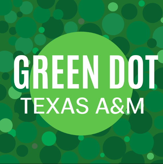 The green dot training logo. This training is given across the Texas A&M system.
