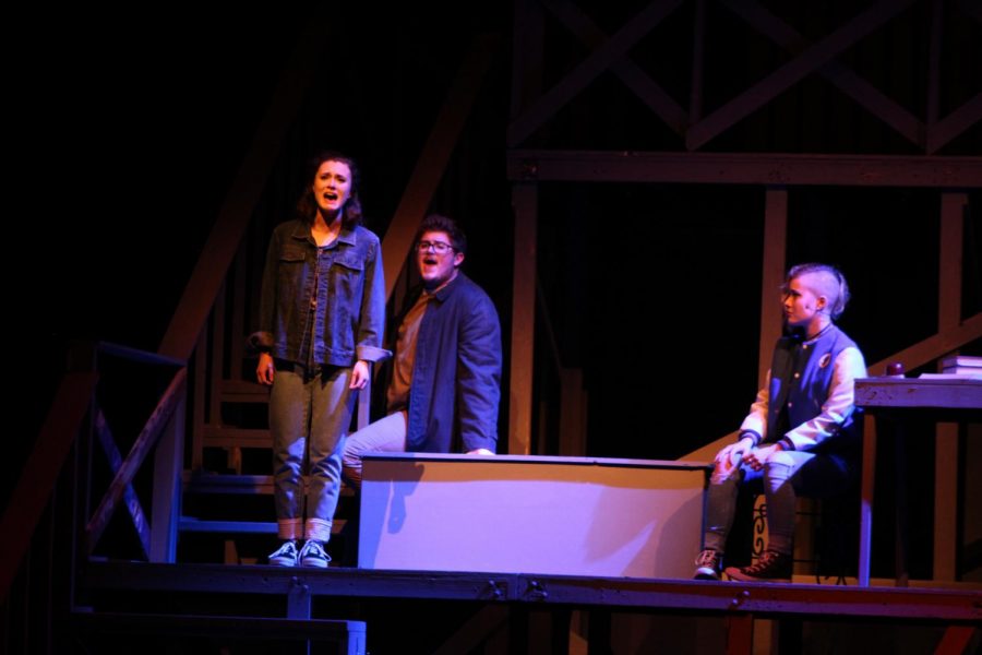 Rebecca Franko, Cameron Bishop and Jenna Townsend in “Next to Normal.”