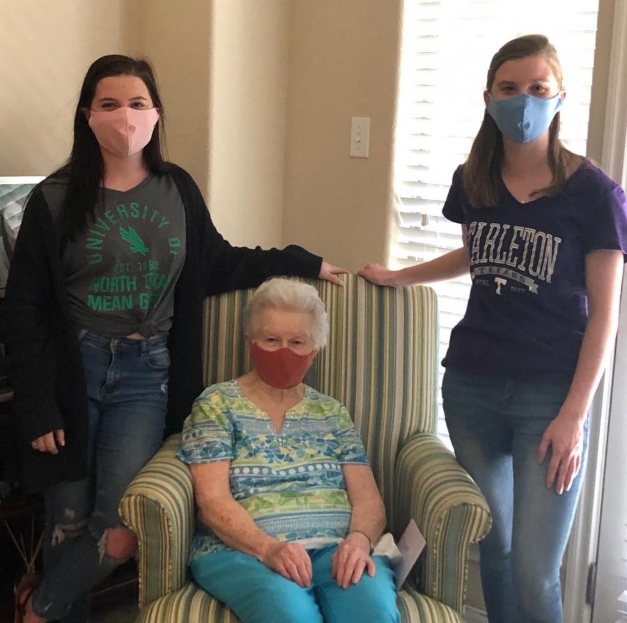Klaire and Whitney Brock wear masks to make sure their grandmother stays safe during the COVID-19 pandemic. 