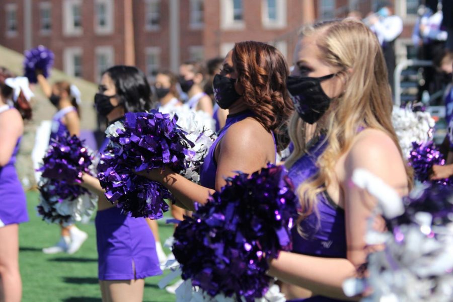 Texan Stars cheering on the Texans at the Tarleton family weekend football game on March 6, 2021. The game ended in a Texan win over Mississippi College.