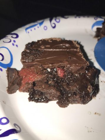 This is the final product of the chocolate strawberry love brownie delight! This easy recipe is great for those with a sweet tooth and a small budget.