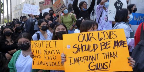 Protestors take to the streets in response to the Uvalde shooting in Uvalde, Texas. 
